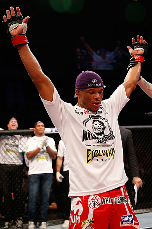 JARAGUA DO SUL, BRAZIL - MAY 18: Francisco Trinaldo reacts after submitting Mike Rio in their lightweight bout during the UFC on FX event on May 18, 2013 at Arena Jaragua in Jaragua do Sul, Santa Catarina, Brazil. (Photo by Josh Hedges/Zuffa LLC/Zuffa