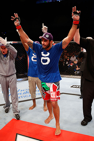 JARAGUA DO SUL, BRAZIL - MAY 18: Rafael Natal reacts after defeating Joao Zeferino in their middleweight bout during the UFC on FX event on May 18, 2013 at Arena Jaragua in Jaragua do Sul, Santa Catarina, Brazil. (Photo by Josh Hedges/Zuffa LLC/Zuffa LLC