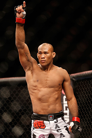 JARAGUA DO SUL, BRAZIL - MAY 18: Ronaldo 'Jacare' Souza stands in the Octagon before his middleweight bout against Chris Camozzi during the UFC on FX event on May 18, 2013 at Arena Jaragua in Jaragua do Sul, Santa Catarina, Brazil. (Photo by Josh Hedge