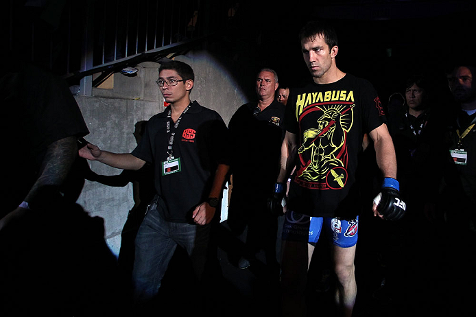 JARAGUA DO SUL, BRAZIL - MAY 18: Luke Rockhold enters the arena before his middleweight bout against Vitor Belfort during the UFC on FX event on May 18, 2013 at Arena Jaragua in Jaragua do Sul, Santa Catarina, Brazil. (Photo by Josh Hedges/Zuffa LLC/Zuffa