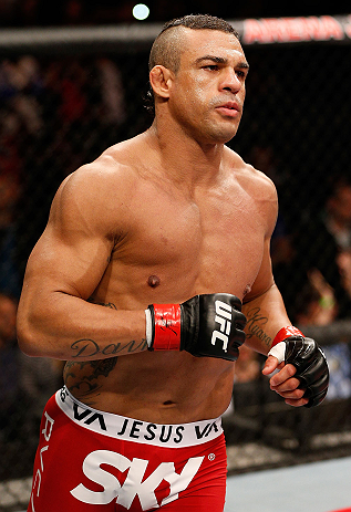 JARAGUA DO SUL, BRAZIL - MAY 18: Vitor Belfort enters the Octagon before his middleweight bout against Luke Rockhold during the UFC on FX event on May 18, 2013 at Arena Jaragua in Jaragua do Sul, Santa Catarina, Brazil. (Photo by Josh Hedges/Zuffa LLC/