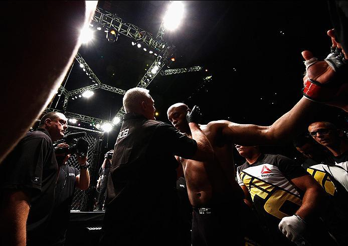 LONDON, ENGLAND - FEBRUARY 27: Anderson 'The Spider' Silva of Brazil gets ready to enter the rind and face Michael 'The Count' Bisping of England compete in their Middleweight bout during the UFC Fight Night held at at Indigo at The O2 Arena on February