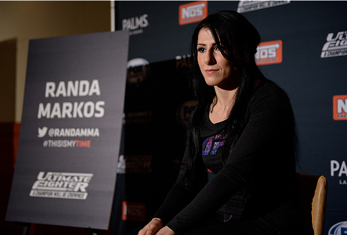 LAS VEGAS, NEVADA - DECEMBER 10: Randa Markos speaks with the media during The Ultimate Fighter Finale Ultimate Media Day at the Palms Casino Resort on December 10, 2014 in Las Vegas, Nevada. (Photo by Brandon Magnus/Zuffa LLC/Zuffa LLC via Getty Images)