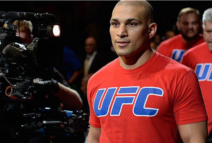 LAS VEGAS, NV - JULY 12: Hayder Hassan enters the arena for his fight against Kamaru Usman in their welterweight bout during the Ultimate Fighter Finale inside MGM Grand Garden Arena on July 12, 2015 in Las Vegas, Nevada. (Photo by Brandon Magnus/Zuffa