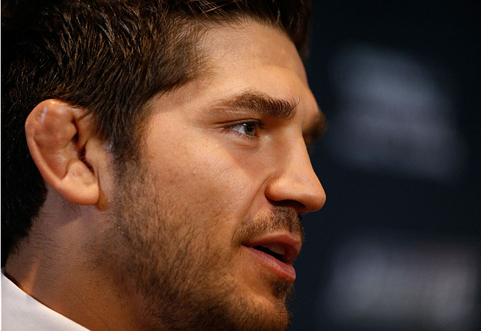 QUEBEC CITY, CANADA - APRIL 14: Patrick Cote interacts with media during the UFC Ultimate Media Day at the TRYP Quebec Hotel on April 14, 2014 in Quebec City, Quebec, Canada. (Photo by Josh Hedges/Zuffa LLC/Zuffa LLC via Getty Images)