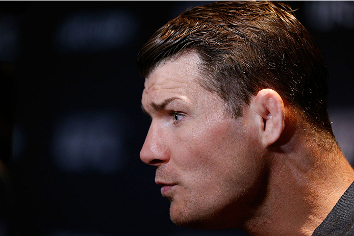 QUEBEC CITY, CANADA - APRIL 14: Michael Bisping interacts with media during the UFC Ultimate Media Day at the TRYP Quebec Hotel on April 14, 2014 in Quebec City, Quebec, Canada. (Photo by Josh Hedges/Zuffa LLC/Zuffa LLC via Getty Images)
