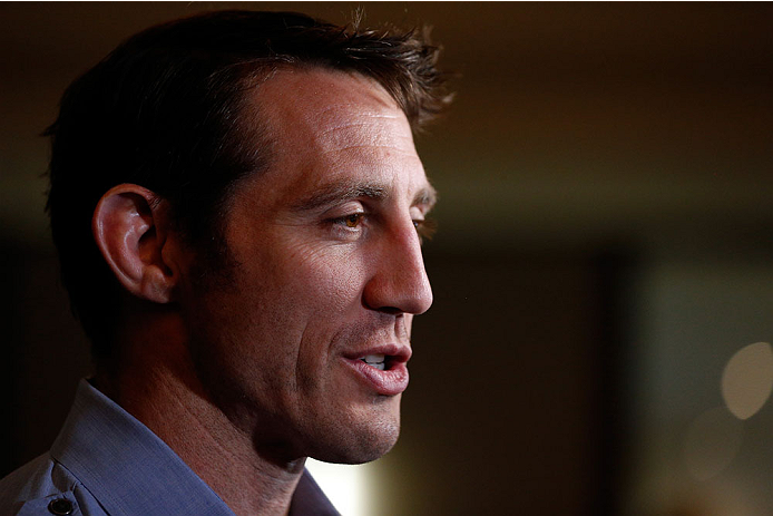 QUEBEC CITY, CANADA - APRIL 14: Tim Kennedy interacts with media during the UFC Ultimate Media Day at the TRYP Quebec Hotel on April 14, 2014 in Quebec City, Quebec, Canada. (Photo by Josh Hedges/Zuffa LLC/Zuffa LLC via Getty Images)