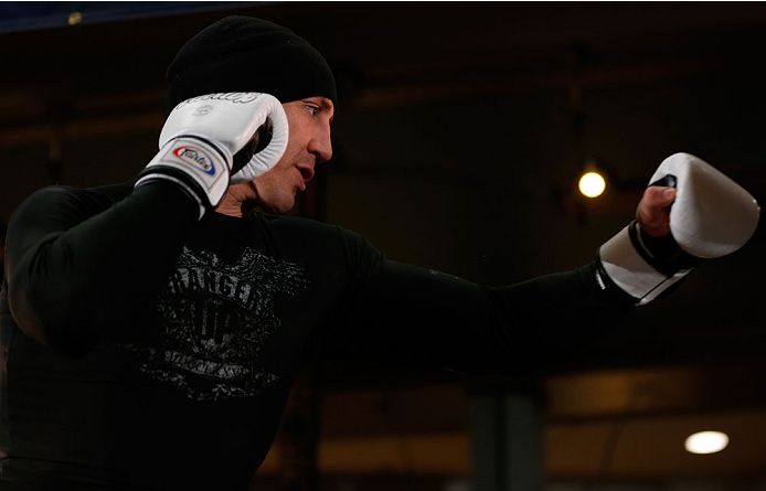 QUEBEC CITY, CANADA - APRIL 13: Tim Kennedy holds an open training session for fans and media at the Centre Commercial Place Fleur de Lys on April 13, 2014 in Quebec City, Quebec, Canada. (Photo by Josh Hedges/Zuffa LLC/Zuffa LLC via Getty Images)