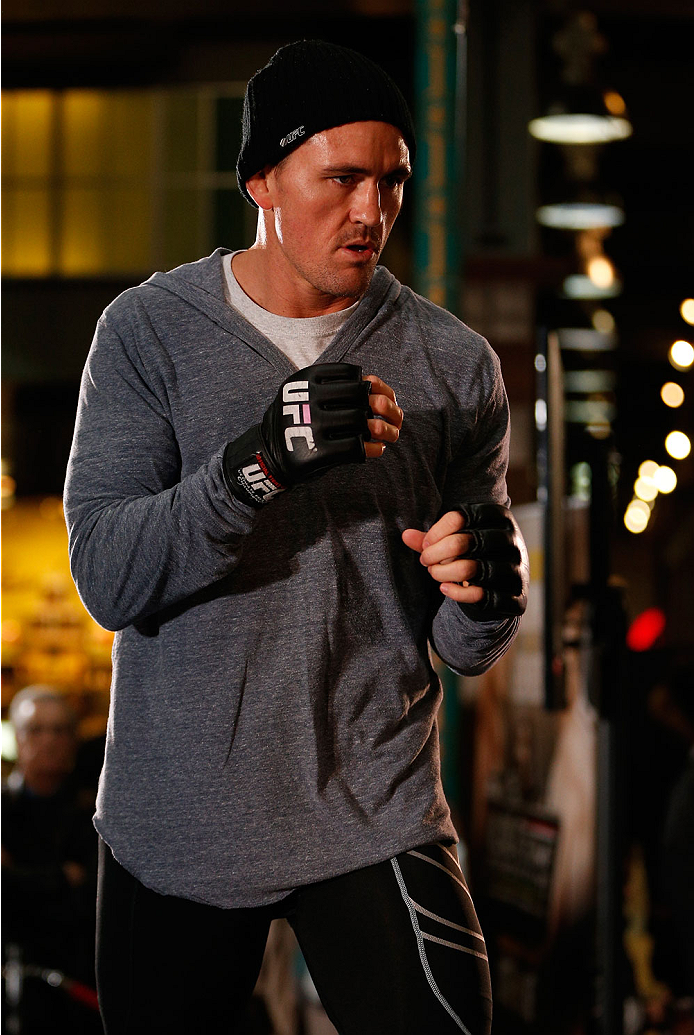 QUEBEC CITY, CANADA - APRIL 13: Kyle Noke holds an open training session for fans and media at the Centre Commercial Place Fleur de Lys on April 13, 2014 in Quebec City, Quebec, Canada. (Photo by Josh Hedges/Zuffa LLC/Zuffa LLC via Getty Images)