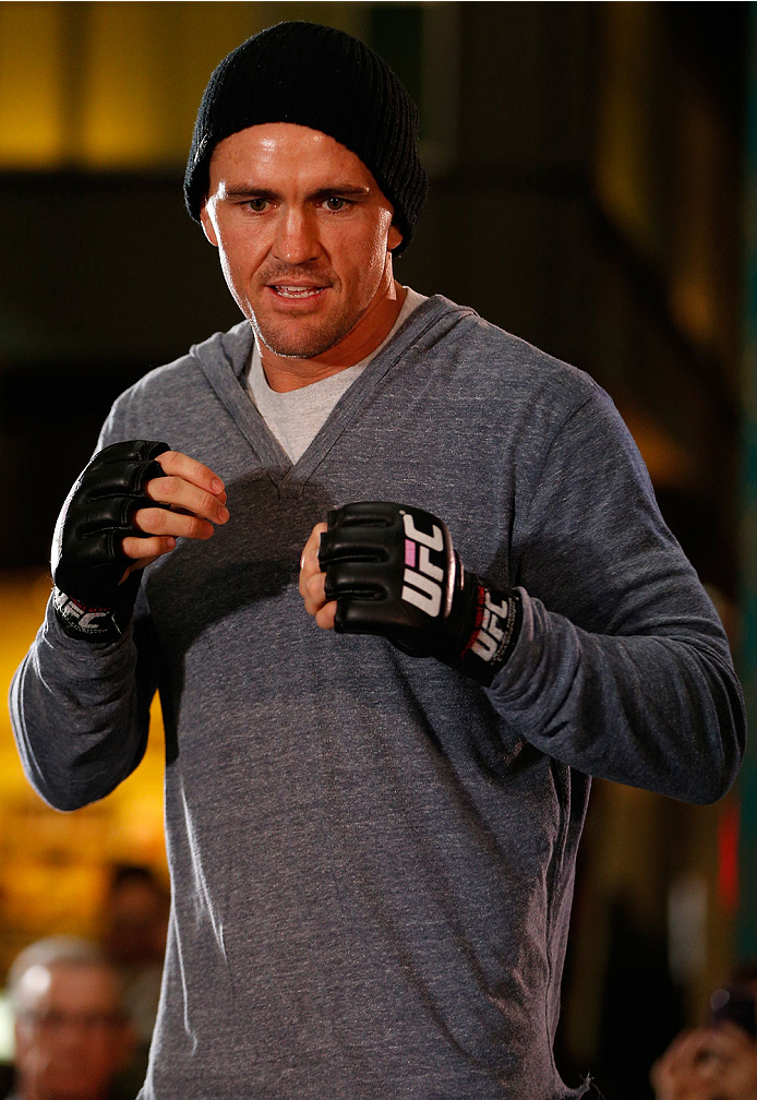 QUEBEC CITY, CANADA - APRIL 13: Kyle Noke holds an open training session for fans and media at the Centre Commercial Place Fleur de Lys on April 13, 2014 in Quebec City, Quebec, Canada. (Photo by Josh Hedges/Zuffa LLC/Zuffa LLC via Getty Images)