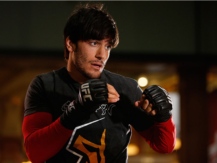 QUEBEC CITY, CANADA - APRIL 13: Elias Theodorou holds an open training session for fans and media at the Centre Commercial Place Fleur de Lys on April 13, 2014 in Quebec City, Quebec, Canada. (Photo by Josh Hedges/Zuffa LLC/Zuffa LLC via Getty Images)