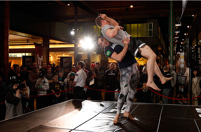 QUEBEC CITY, CANADA - APRIL 13: Sheldon Westcott holds an open training session for fans and media at the Centre Commercial Place Fleur de Lys on April 13, 2014 in Quebec City, Quebec, Canada. (Photo by Josh Hedges/Zuffa LLC/Zuffa LLC via Getty Images)