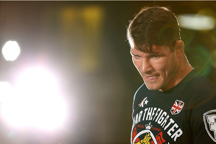 QUEBEC CITY, CANADA - APRIL 13: Michael Bisping holds an open training session for fans and media at the Centre Commercial Place Fleur de Lys on April 13, 2014 in Quebec City, Quebec, Canada. (Photo by Josh Hedges/Zuffa LLC/Zuffa LLC via Getty Images)