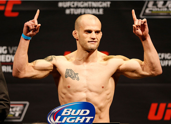 QUEBEC CITY, CANADA - APRIL 15: Mitch Gagnon weighs in during the TUF Nations Finale weigh-in at Colisee Pepsi on April 15, 2014 in Quebec City, Quebec, Canada. (Photo by Josh Hedges/Zuffa LLC/Zuffa LLC via Getty Images)