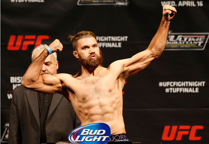 QUEBEC CITY, CANADA - APRIL 15: Chris Indich weighs in during the TUF Nations Finale weigh-in at Colisee Pepsi on April 15, 2014 in Quebec City, Quebec, Canada. (Photo by Josh Hedges/Zuffa LLC/Zuffa LLC via Getty Images)