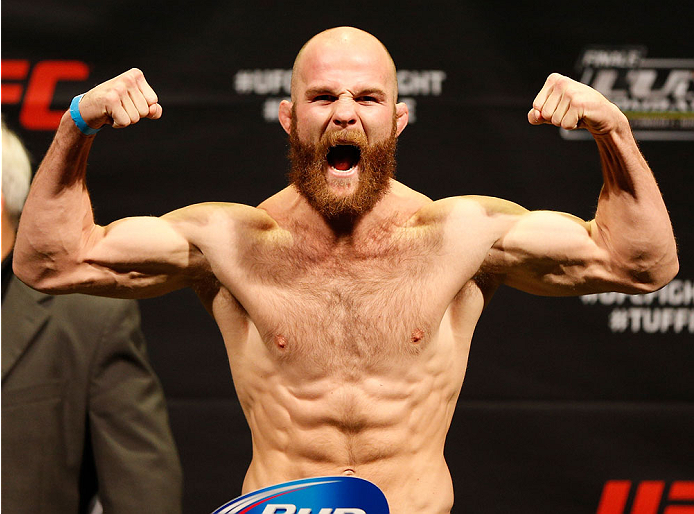 QUEBEC CITY, CANADA - APRIL 15: Richard Walsh weighs in during the TUF Nations Finale weigh-in at Colisee Pepsi on April 15, 2014 in Quebec City, Quebec, Canada. (Photo by Josh Hedges/Zuffa LLC/Zuffa LLC via Getty Images)