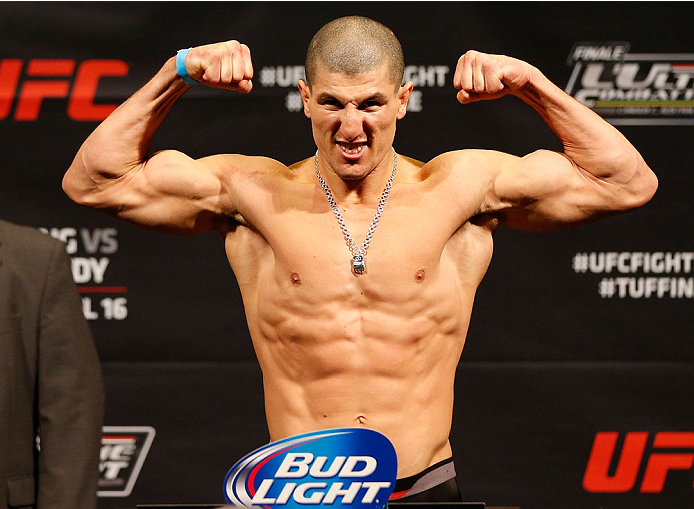 QUEBEC CITY, CANADA - APRIL 15: Nordine Taleb weighs in during the TUF Nations Finale weigh-in at Colisee Pepsi on April 15, 2014 in Quebec City, Quebec, Canada. (Photo by Josh Hedges/Zuffa LLC/Zuffa LLC via Getty Images)