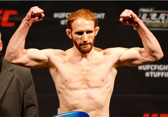 QUEBEC CITY, CANADA - APRIL 15: Mark Bocek weighs in during the TUF Nations Finale weigh-in at Colisee Pepsi on April 15, 2014 in Quebec City, Quebec, Canada. (Photo by Josh Hedges/Zuffa LLC/Zuffa LLC via Getty Images)