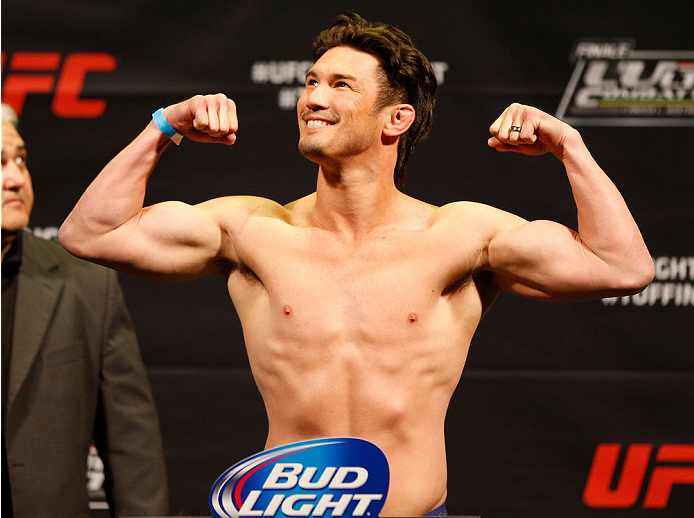 QUEBEC CITY, CANADA - APRIL 15: KJ Noons weighs in during the TUF Nations Finale weigh-in at Colisee Pepsi on April 15, 2014 in Quebec City, Quebec, Canada. (Photo by Josh Hedges/Zuffa LLC/Zuffa LLC via Getty Images)