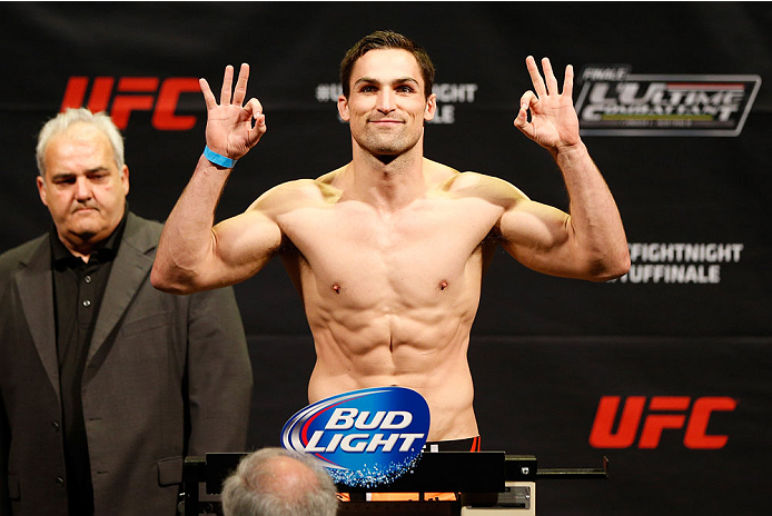 QUEBEC CITY, CANADA - APRIL 15: Sheldon Wescott weighs in during the TUF Nations Finale weigh-in at Colisee Pepsi on April 15, 2014 in Quebec City, Quebec, Canada. (Photo by Josh Hedges/Zuffa LLC/Zuffa LLC via Getty Images)