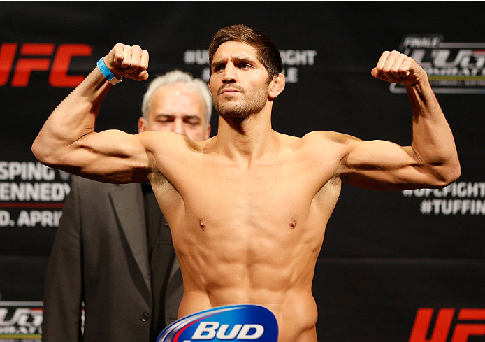 QUEBEC CITY, CANADA - APRIL 15: Patrick Cote weighs in during the TUF Nations Finale weigh-in at Colisee Pepsi on April 15, 2014 in Quebec City, Quebec, Canada. (Photo by Josh Hedges/Zuffa LLC/Zuffa LLC via Getty Images)