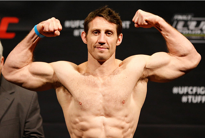QUEBEC CITY, CANADA - APRIL 15: Tim Kennedy weighs in during the TUF Nations Finale weigh-in at Colisee Pepsi on April 15, 2014 in Quebec City, Quebec, Canada. (Photo by Josh Hedges/Zuffa LLC/Zuffa LLC via Getty Images)