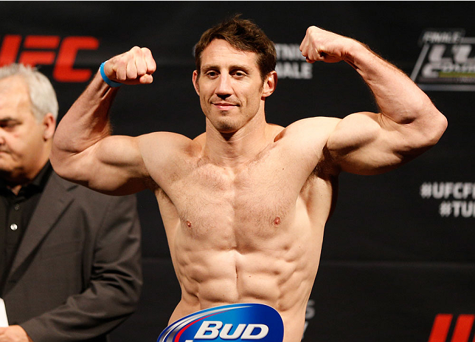 QUEBEC CITY, CANADA - APRIL 15: Tim Kennedy weighs in during the TUF Nations Finale weigh-in at Colisee Pepsi on April 15, 2014 in Quebec City, Quebec, Canada. (Photo by Josh Hedges/Zuffa LLC/Zuffa LLC via Getty Images)