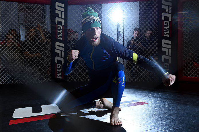 BOSTON, MA - JANUARY 15: UFC featherweight Conor McGregor of Ireland holds an open training session for the media and fans at UFC Gym on January 15, 2015 in Boston, Massachusetts. (Photo by Jeff Bottari/Zuffa LLC/Zuffa LLC via Getty Images)