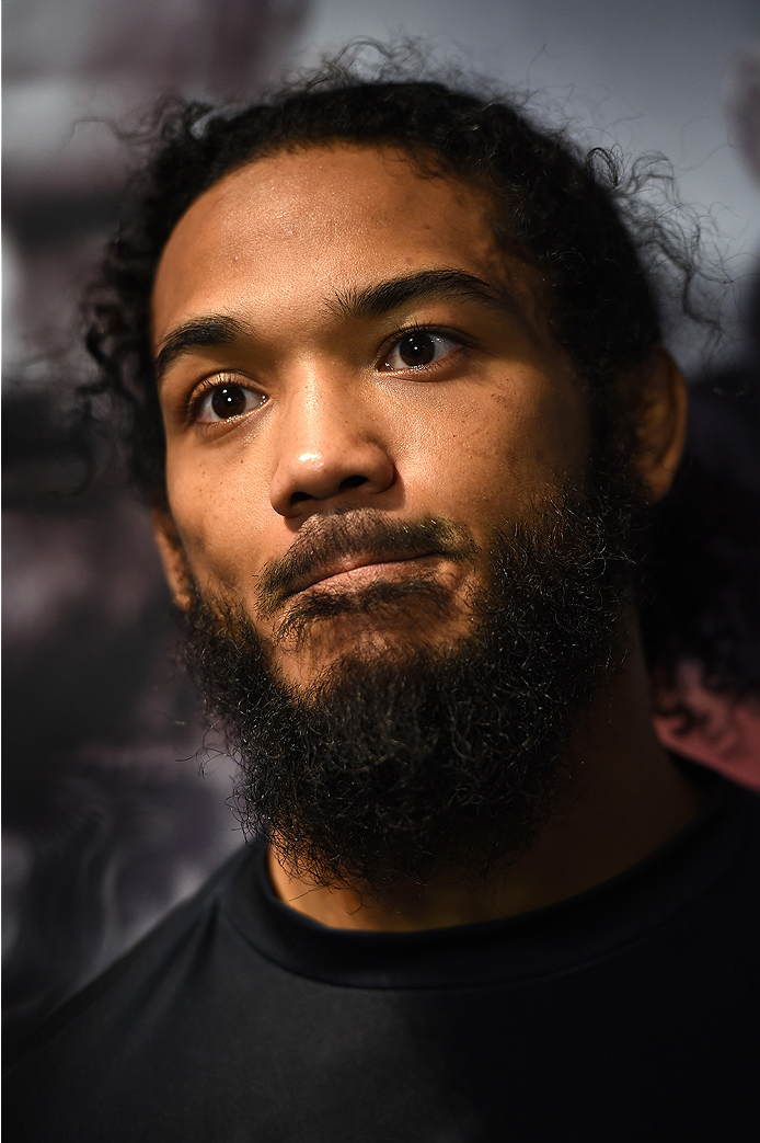 BOSTON, MA - JANUARY 15: UFC lightweight Benson 'Smooth' Henderson speaks to the media during an open workouts session at UFC Gym on January 15, 2015 in Boston, Massachusetts. (Photo by Jeff Bottari/Zuffa LLC/Zuffa LLC via Getty Images)
