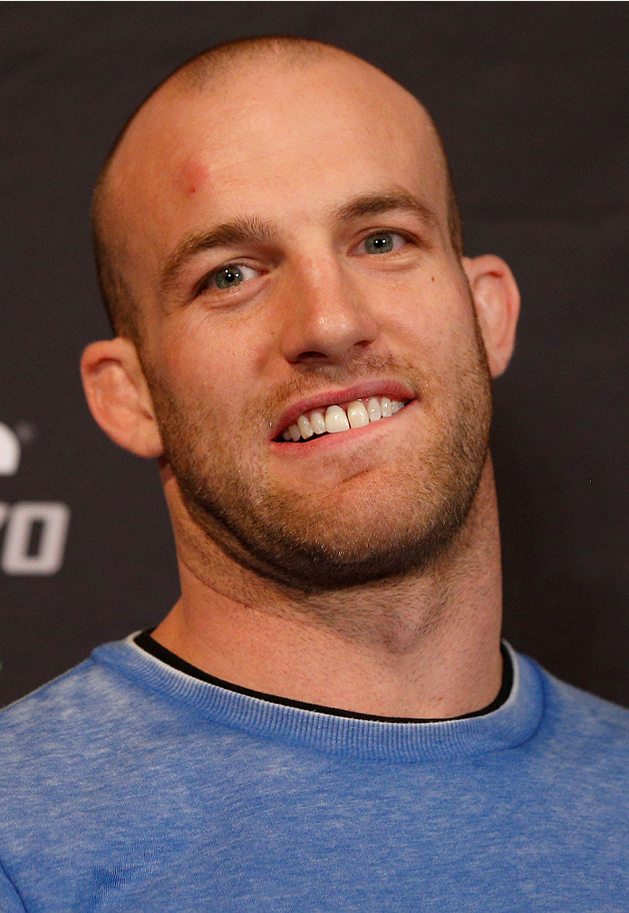 LAS VEGAS, NV - FEBRUARY 20: Patrick Cummins interacts with media during the final UFC 170 pre-fight press conference at the Mandalay Bay Resort and Casino on February 20, 2014 in Las Vegas, Nevada. (Photo by Josh Hedges/Zuffa LLC/Zuffa LLC via Getty Ima