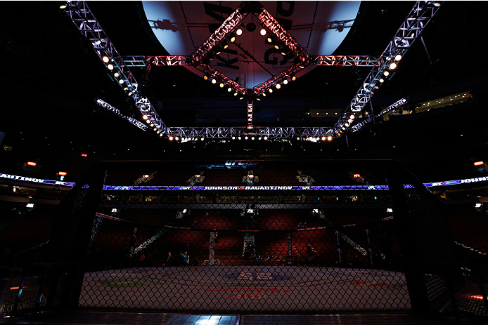 VANCOUVER, BC - JUNE 14: A general view of the Octagon before the UFC 175 event at Rogers Arena on June 14, 2014 in Vancouver, Canada. (Photo by Josh Hedges/Zuffa LLC/Zuffa LLC via Getty Images)