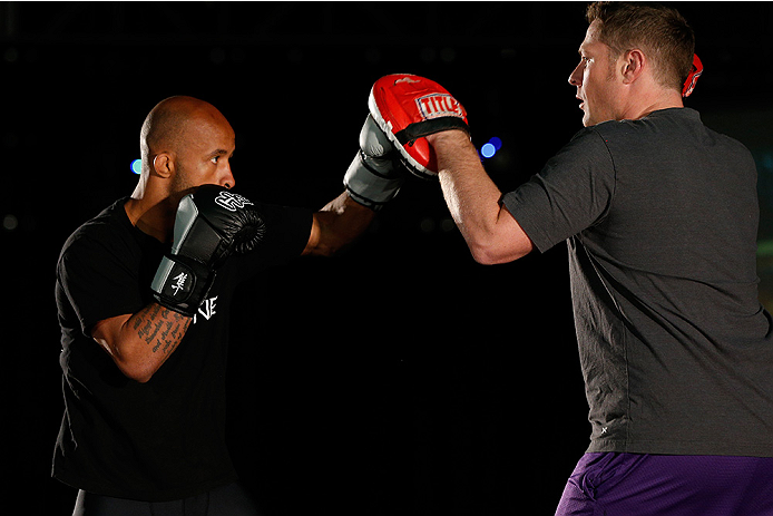 VANCOUVER, CANADA - JUNE 12: Demetrious Johnson holds an open training session for media at the EA Sports Capture Lab on June 12, 2014 in Vancouver, British Columbia, Canada. (Photo by Josh Hedges/Zuffa LLC/Zuffa LLC via Getty Images)