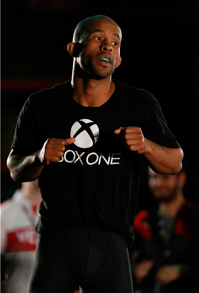 VANCOUVER, CANADA - JUNE 12: Demetrious Johnson holds an open training session for media at the EA Sports Capture Lab on June 12, 2014 in Vancouver, British Columbia, Canada. (Photo by Josh Hedges/Zuffa LLC/Zuffa LLC via Getty Images)
