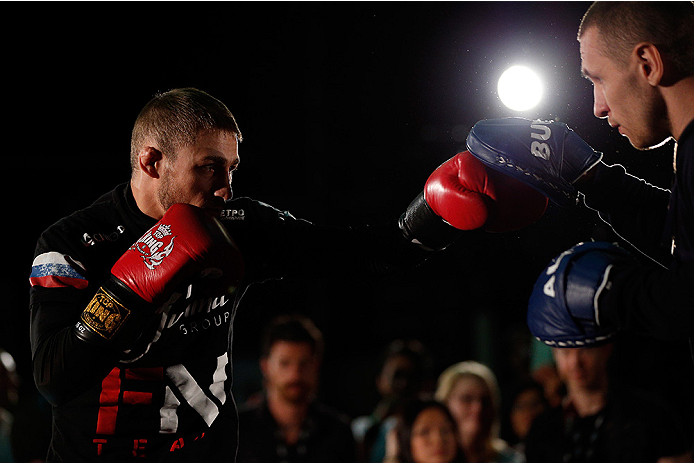 VANCOUVER, CANADA - JUNE 12: Ali Bagautinov holds an open training session for media at the EA Sports Capture Lab on June 12, 2014 in Vancouver, British Columbia, Canada. (Photo by Josh Hedges/Zuffa LLC/Zuffa LLC via Getty Images)