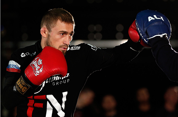 VANCOUVER, CANADA - JUNE 12: Ali Bagautinov holds an open training session for media at the EA Sports Capture Lab on June 12, 2014 in Vancouver, British Columbia, Canada. (Photo by Josh Hedges/Zuffa LLC/Zuffa LLC via Getty Images)