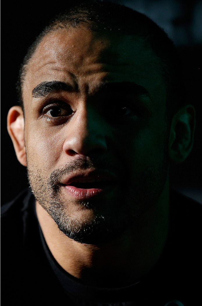 VANCOUVER, CANADA - JUNE 12: Rafael "Feijao" Cavalcante interacts with media at the EA Sports Capture Lab on June 12, 2014 in Vancouver, British Columbia, Canada. (Photo by Josh Hedges/Zuffa LLC/Zuffa LLC via Getty Images)