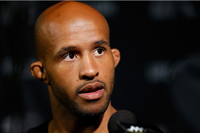 VANCOUVER, CANADA - JUNE 12: Demetrious Johnson interacts with media after an open training session for media at the EA Sports Capture Lab on June 12, 2014 in Vancouver, British Columbia, Canada. (Photo by Josh Hedges/Zuffa LLC/Zuffa LLC via Getty Images