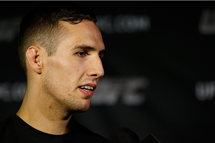 VANCOUVER, CANADA - JUNE 12: Rory MacDonald interacts with media after an open training session for media at the EA Sports Capture Lab on June 12, 2014 in Vancouver, British Columbia, Canada. (Photo by Josh Hedges/Zuffa LLC/Zuffa LLC via Getty Images)