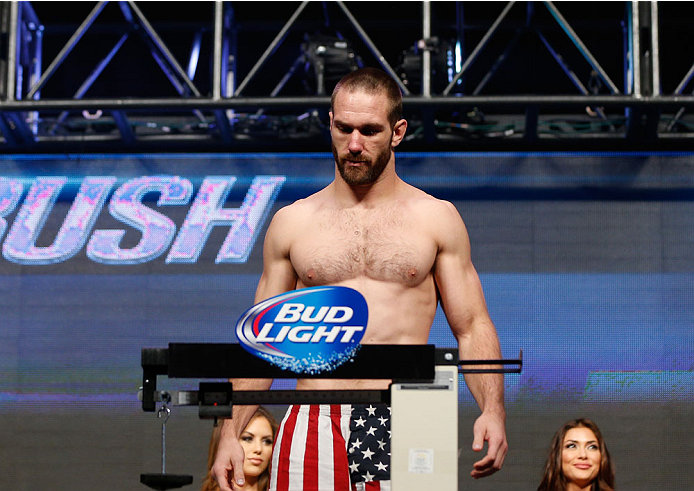 LAS VEGAS, NV - JULY 04: Bubba Bush weighs in during the UFC 175 weigh-in inside the Mandalay Bay Events Center on July 4, 2014 in Las Vegas, Nevada. (Photo by Josh Hedges/Zuffa LLC/Zuffa LLC via Getty Images)