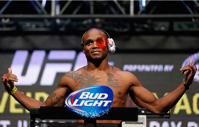 LAS VEGAS, NV - JULY 04: Marcus Brimage weighs in during the UFC 175 weigh-in inside the Mandalay Bay Events Center on July 4, 2014 in Las Vegas, Nevada. (Photo by Josh Hedges/Zuffa LLC/Zuffa LLC via Getty Images)