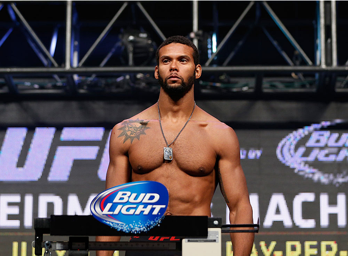 LAS VEGAS, NV - JULY 04: Thiago Santos weighs in during the UFC 175 weigh-in inside the Mandalay Bay Events Center on July 4, 2014 in Las Vegas, Nevada. (Photo by Josh Hedges/Zuffa LLC/Zuffa LLC via Getty Images)