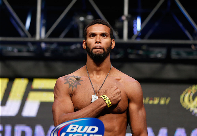 LAS VEGAS, NV - JULY 04: Thiago Santos weighs in during the UFC 175 weigh-in inside the Mandalay Bay Events Center on July 4, 2014 in Las Vegas, Nevada. (Photo by Josh Hedges/Zuffa LLC/Zuffa LLC via Getty Images)