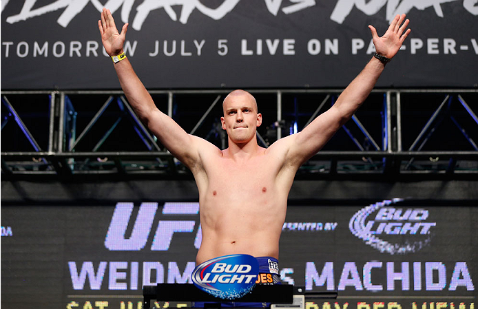 LAS VEGAS, NV - JULY 04: Steven Struve weighs in during the UFC 175 weigh-in inside the Mandalay Bay Events Center on July 4, 2014 in Las Vegas, Nevada. (Photo by Josh Hedges/Zuffa LLC/Zuffa LLC via Getty Images)