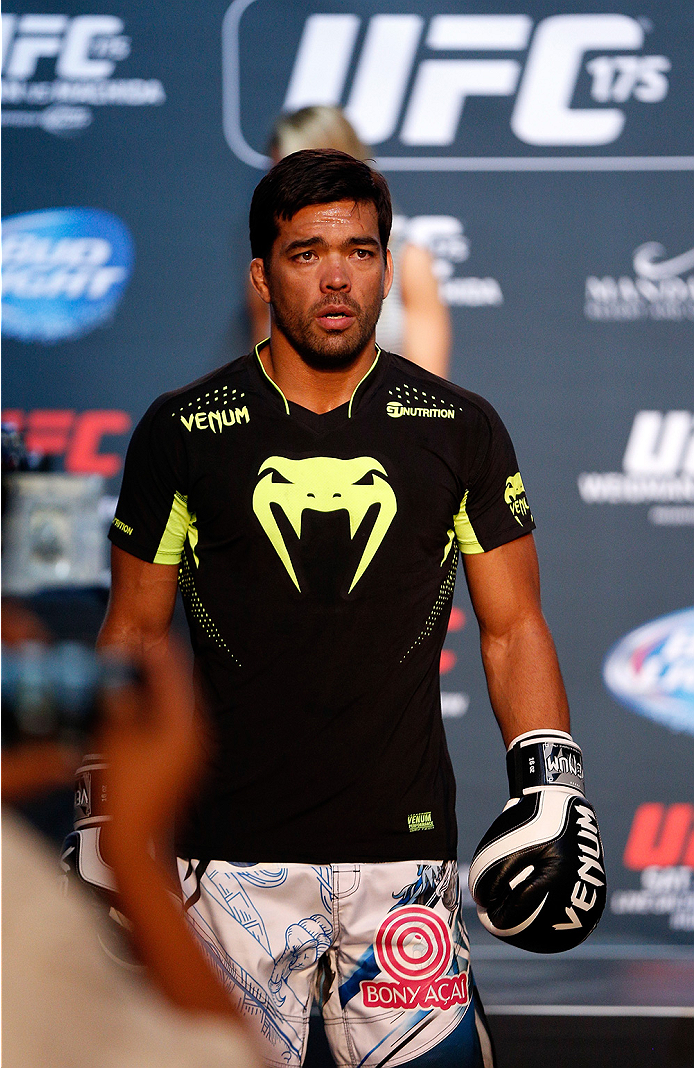 LAS VEGAS, NV - JULY 02: UFC middleweight title challenger Lyoto Machida holds an open training session ahead of UFC 175 at the Fashion Show Mall on July 2, 2014 in Las Vegas, Nevada. (Photo by Josh Hedges/Zuffa LLC/Zuffa LLC via Getty Images)