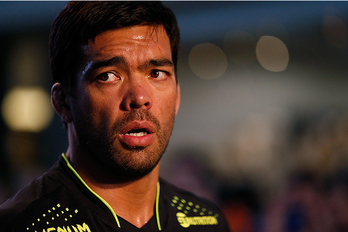LAS VEGAS, NV - JULY 02: UFC middleweight title challenger Lyoto Machida holds an open training session ahead of UFC 175 at the Fashion Show Mall on July 2, 2014 in Las Vegas, Nevada. (Photo by Josh Hedges/Zuffa LLC/Zuffa LLC via Getty Images)