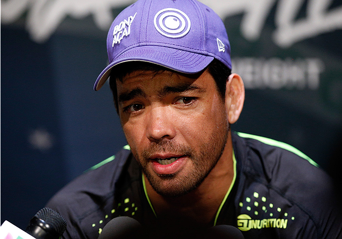 LAS VEGAS, NV - JULY 03: UFC middleweight title challenger Lyoto Machida interacts with media during the UFC Ultimate Media Day at the Mandalay Bay Resort and Casino on July 3, 2014 in Las Vegas, Nevada. (Photo by Josh Hedges/Zuffa LLC/Zuffa LLC via Get