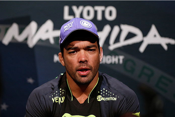 LAS VEGAS, NV - JULY 03: UFC middleweight title challenger Lyoto Machida interacts with media during the UFC Ultimate Media Day at the Mandalay Bay Resort and Casino on July 3, 2014 in Las Vegas, Nevada. (Photo by Josh Hedges/Zuffa LLC/Zuffa LLC via Get