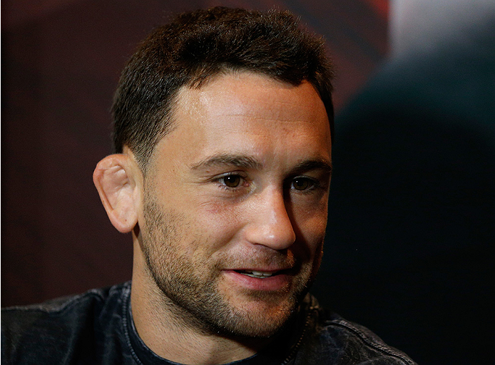 LAS VEGAS, NV - JULY 03: Frankie Edgar interacts with media during the UFC Ultimate Media Day at the Mandalay Bay Resort and Casino on July 3, 2014 in Las Vegas, Nevada. (Photo by Josh Hedges/Zuffa LLC/Zuffa LLC via Getty Images)