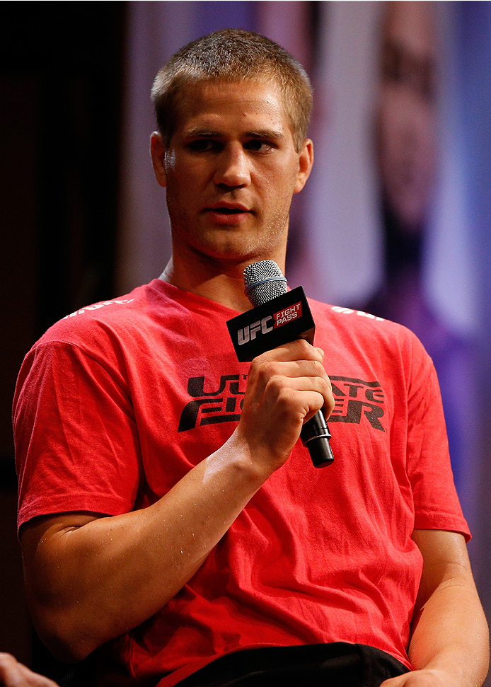 LAS VEGAS, NV - JULY 03: Matt Van Buren interacts with fans during the UFC Ultimate Media Day at the Mandalay Bay Resort and Casino on July 3, 2014 in Las Vegas, Nevada. (Photo by Josh Hedges/Zuffa LLC/Zuffa LLC via Getty Images)