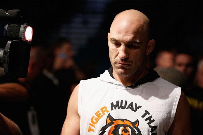 LAS VEGAS, NV - SEPTEMBER 27: Brian Ebersole enters the arena for his welterweight fight against John Howard the UFC 178 event inside the MGM Grand Garden Arena on September 27, 2014 in Las Vegas, Nevada. (Photo by Josh Hedges/Zuffa LLC/Zuffa LLC via Ge